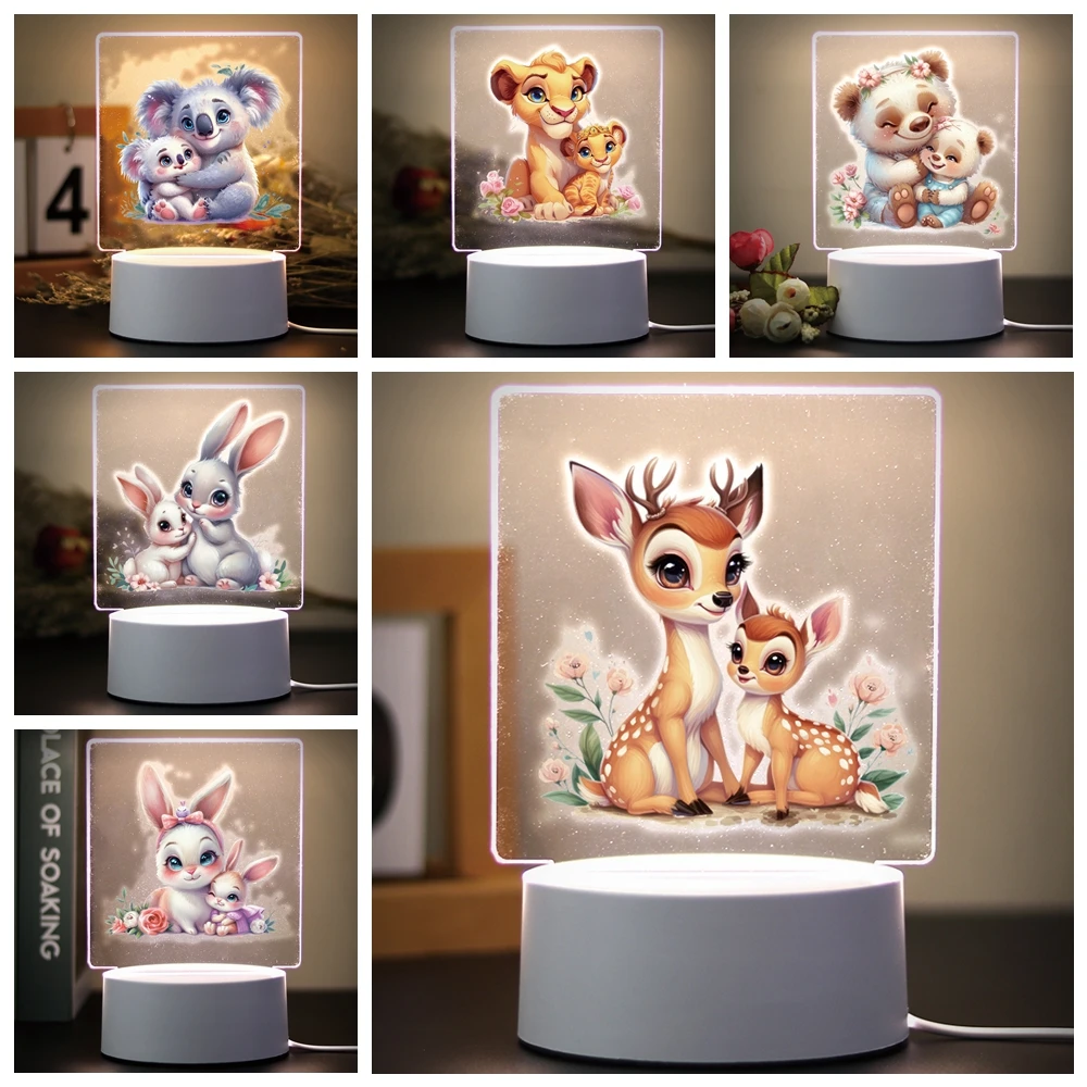 Mom and the little animal Children Bedroom Decor 3D Lamp For Home Room Decoration Nightlight 3D Led Night Lamp