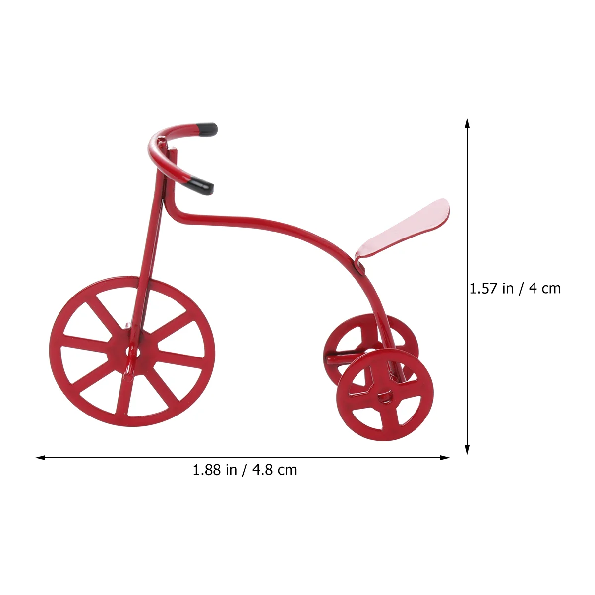 1/12 Mini Housue Adornment Tricycle Model Toy Car Model Mini Furniture Ornament for Home Friends (Red)