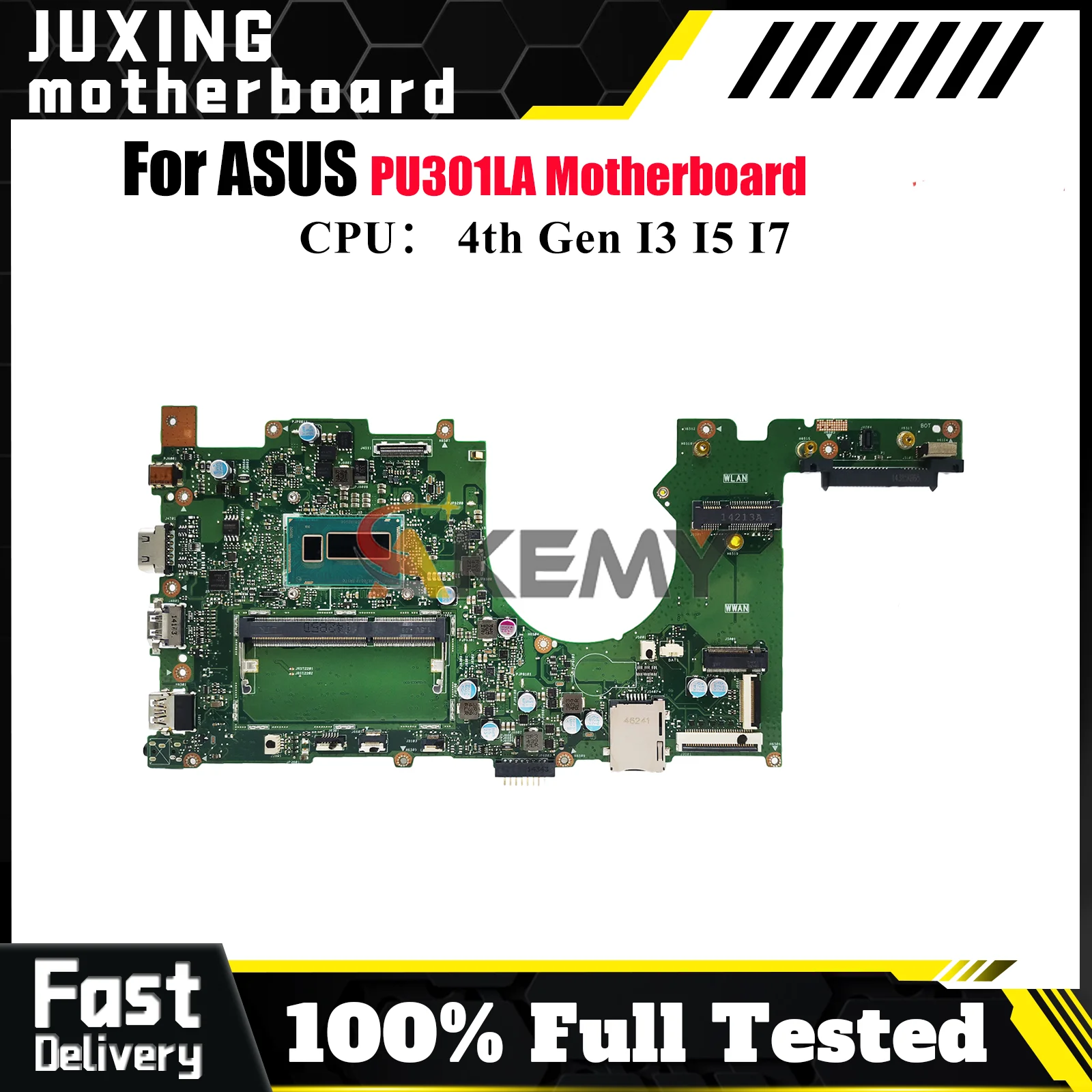 

PU301LA Laptop Motherboard For ASUS VivoBook PU301L PU301LA Notebook Mainboard With I3 I5 I7 CPU 100% tests OK fast shipping stk