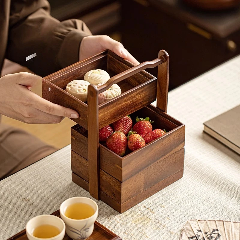 ตะกร้าผลไม้แบบพกพาจีน Retro ชา - Dim Sum Basket บทวิจารณ์และราคา
