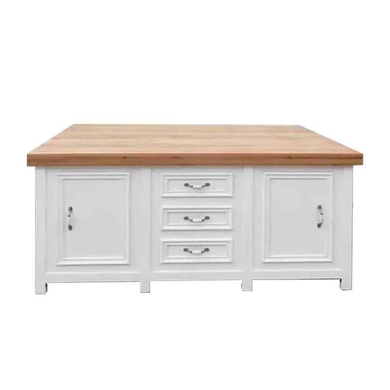 Best Selling Outdoor Wedding Banquet Assembled Solid Wood Buffet Counter White Cabinet Sideboard