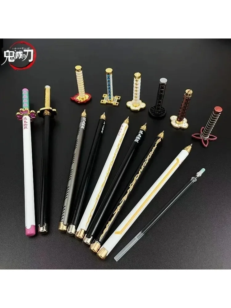 Japan Anime Demon Model Gel Pen Zwart Refill Cosplay Prop Kid Student Gift SlayerWapen Zwaard - afbeelding 2