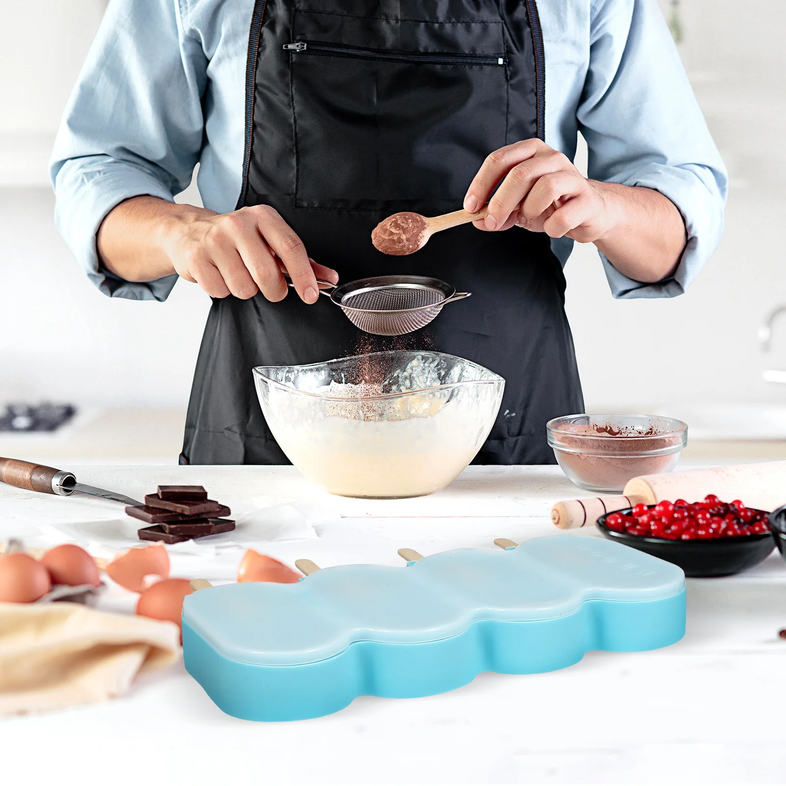 

1Set Silicone Ice Pop Mold Kit Detachable Design for Ice Cream Chocolate Fruit Snacks Easy Release Freezer Safe Mold for Family