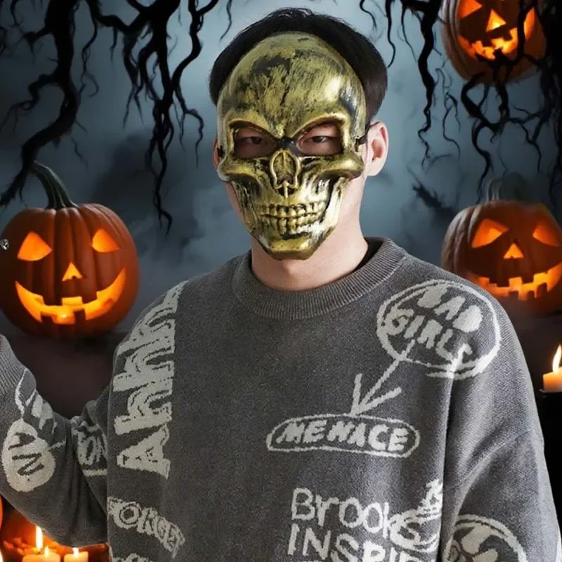 Máscara de caveira aterrorizante, decoração de festa de halloween, esqueleto assustador, adereço para performance de dança fantasma, show assombrado e decoração assustadora