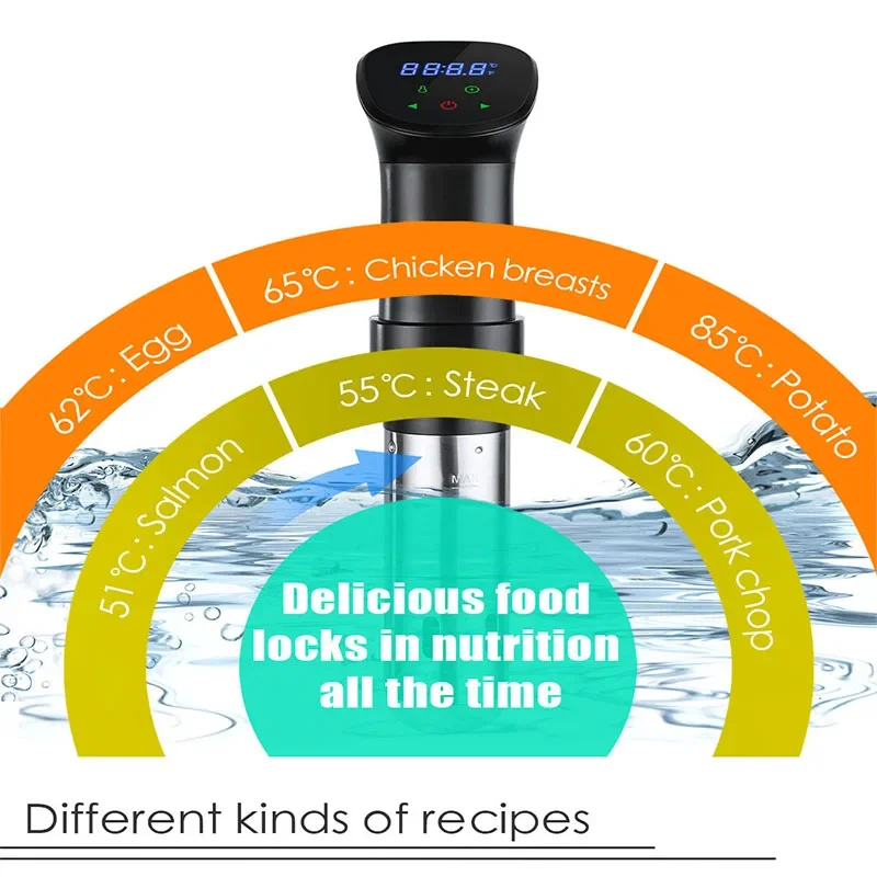1800W wodoodporny próżniowy cyrkulator zanurzeniowy Sous Vide z dokładnym gotowaniem z cyfrowym wyświetlaczem LED inteligentny podgrzewacz wolnowar