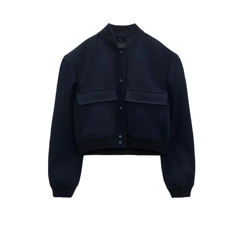 European and American Cross border 2025 Spring New Women's Commuting Leisure Short Style Loose Large Pocket Pilot Jacket Coat