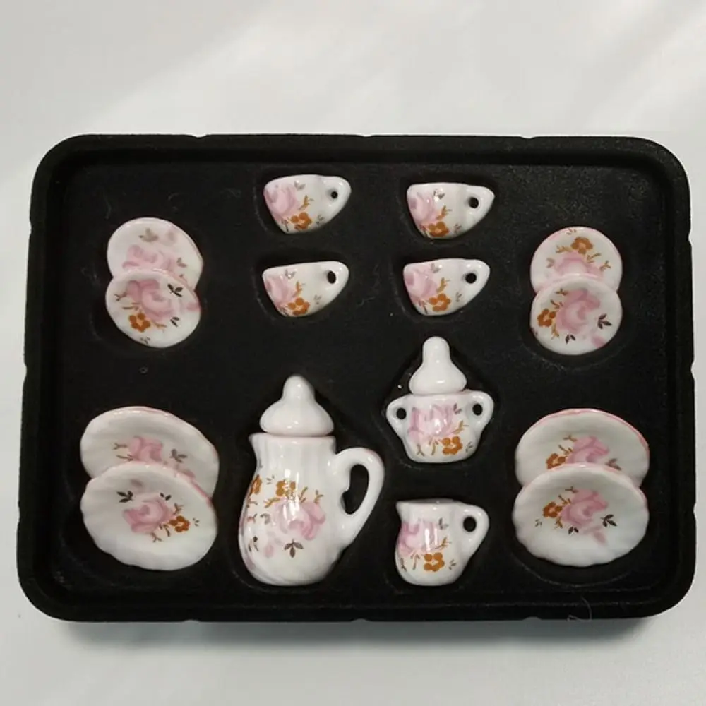 Mesa superior mini casa de boneca acessórios cerâmica 6 estilos china xícara de chá bolso conjunto de chá para 1/6 boneca bjd/1,5 "boneca/boneca blythe