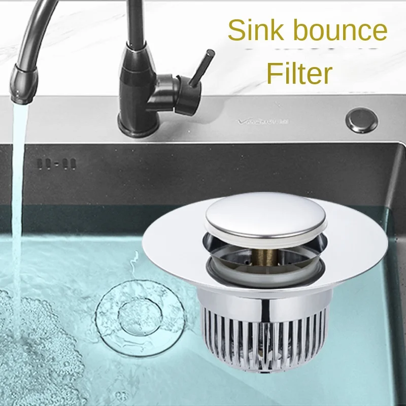 Bathroom Sink Plug Stopper Wash Basin Core Bounce Up Drain Filter Shower Sink Filter Plug Kitchen Bathtub Stopper