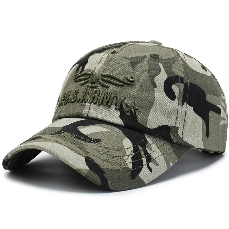 High Quality Camo Baseball Cap For Men Women U.S.ARMY Summer Sun Protection Snapback Caps Camouflage Outdoor Fisher Hat