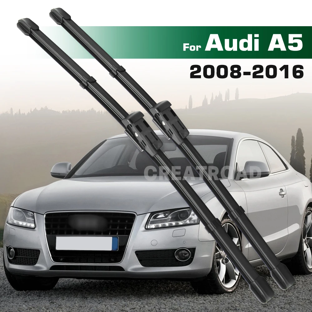 

GREATROAD Wiper For Audi A5 2008-2016 2009 2010 2011 2012 2013 Front Wiper Blades Windshield Windscreen Window Brush 24"+20"