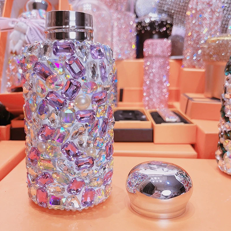 

260 мл блестящая алмазная термобутылка для воды из нержавеющей стали, термос с изоляцией, стакан, термос, бутылка для воды, кружка для горячего кофе