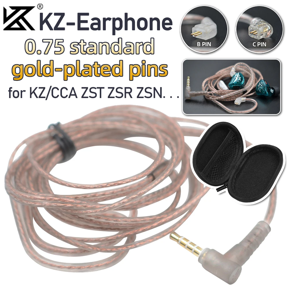 1/2/3/4/5 шт. KZ оригинальный кабель высокочистый медный твист провод для наушников для ZS3 ZS4 EDX ZSN ZST ASX EDX ZSX CA4 C12 C16 ZAX C10