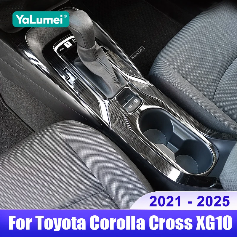 

For Toyota Corolla Cross XG10 2021 2022 2023 2024 2025 Hybrid Car Central Console Water Cup Gear Shift Panel Cover Accessories