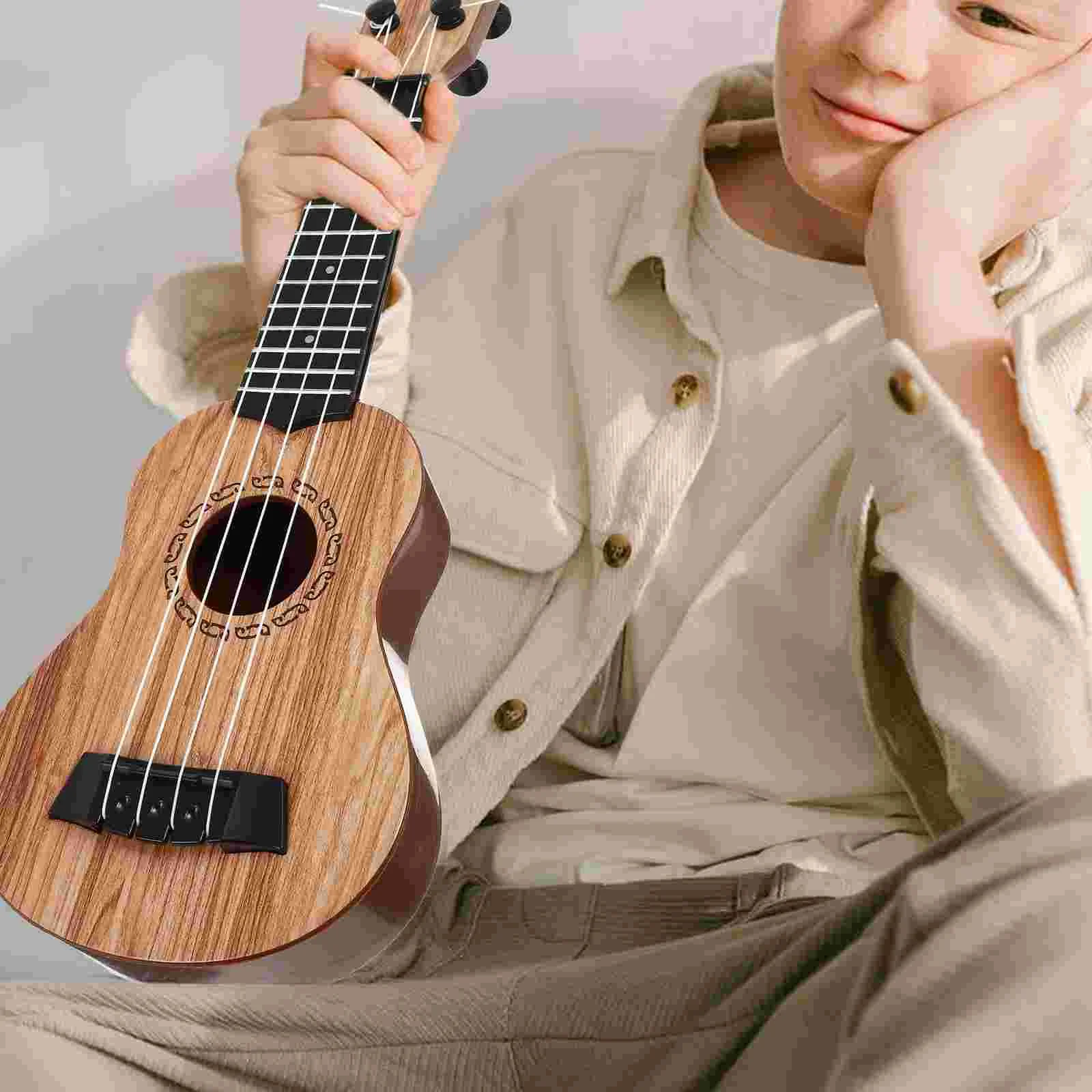 Ukelele de juguete para niños principiantes, juguetes para niños, guitarra para niños pequeños, instrumentos musicales de madera