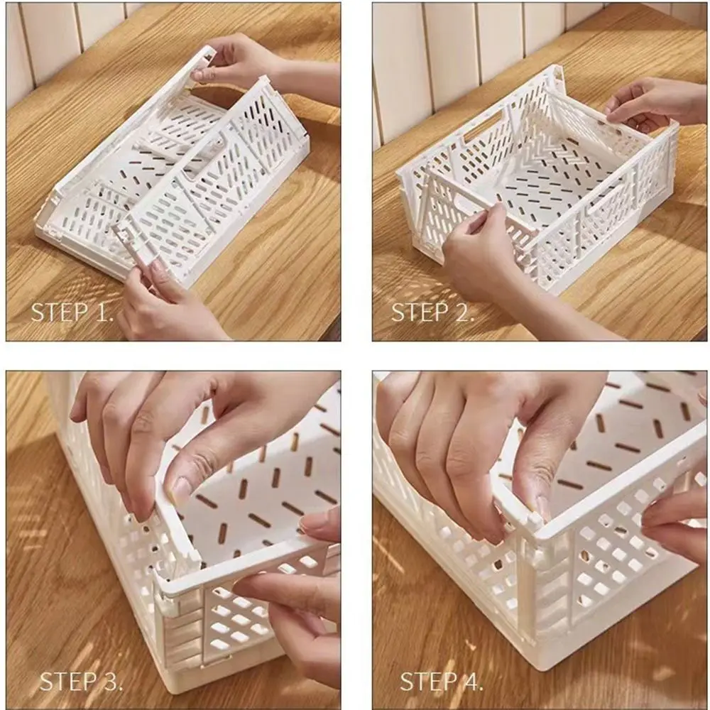 صندوق تخزين قابل للطي وقابل للطي وقابل للتكديس S/M/L منظم للأدراج صناديق باستيل ملونة متينة لوازم الفصول الدراسية