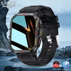 LIGE Man Smart Watch Dual Mode Outdoor Sport Bracelet 5.2 Bluetooth Call Music Connect Waterproof For Android IOS Smartwatch+BOX