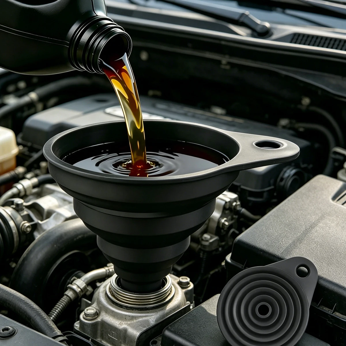 Faltbarer Trichter Zubehör Auto Motorrad Öl Kfz-Werkzeug Automotive Mechanische Werkzeuge VW LKW Werkstattausrüstung Teile Spezial – Detail 6