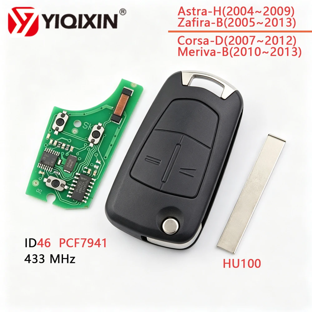 

Flip Remote Car Key For Opel/Vauxhall Astra H 2004-2009 Zafira B 2005-20013/Corsa D 2007-2012 Meriva B 2010-2013 433MHZ PCF7941
