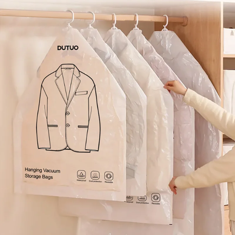 Hanging Vacuum Storage Bags, Reusable Compression Organizer, Space Saver for Suit Coat Jacket, Waterproof Clothes Storage Bag
