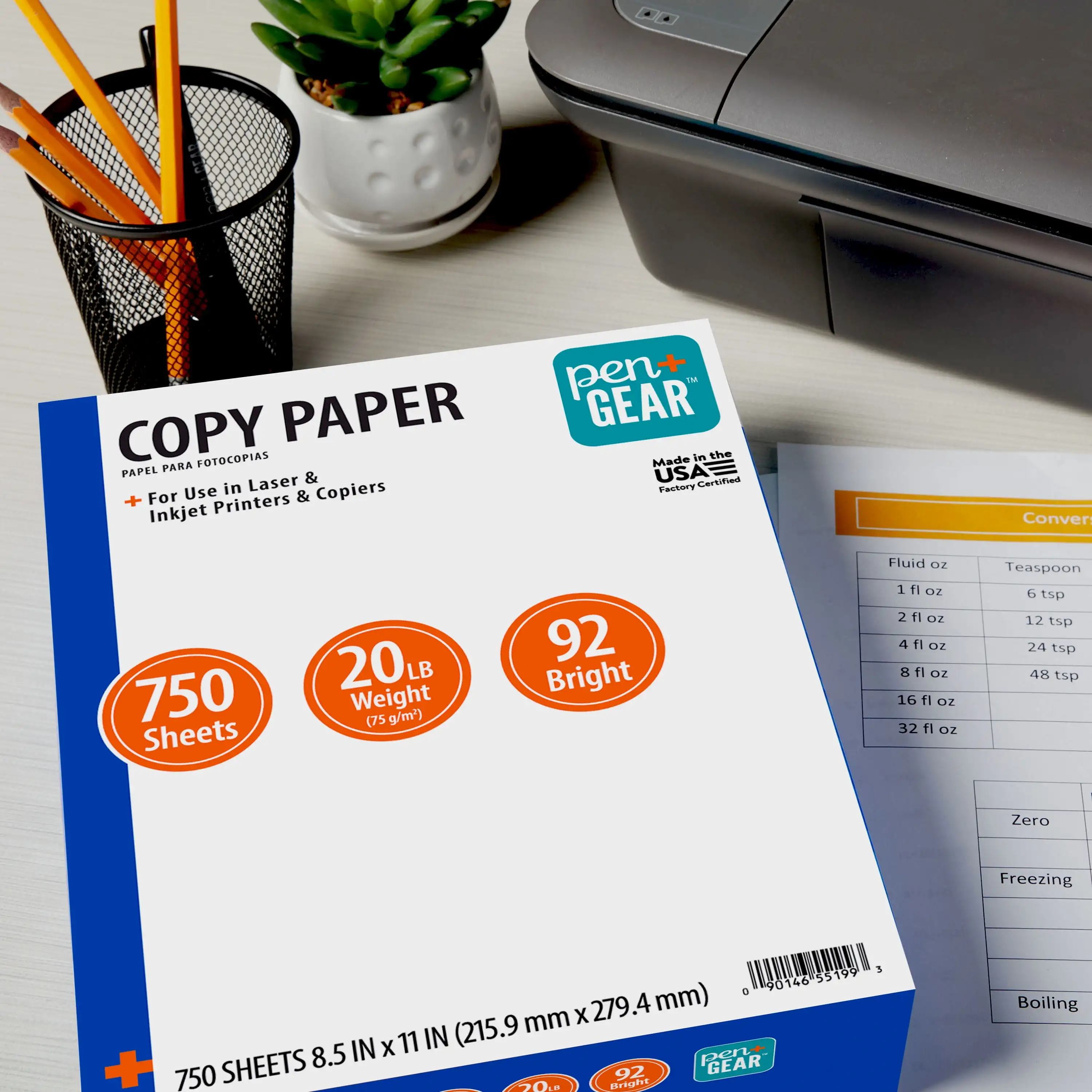 (4 pack)Copy Paper, White, 8.5" x 11", 20 lb., 92 Bright, 1 Ream (750 Sheets)， tracing paper ， photocopy paper