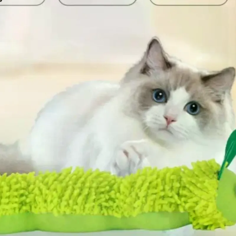 Caterpillar Plush Cat Chew Toys Catnip Molar Toy Cat Teaser Interaction Toy Clean Mouth Kitten Toy Cat Catnip Toy Accessories