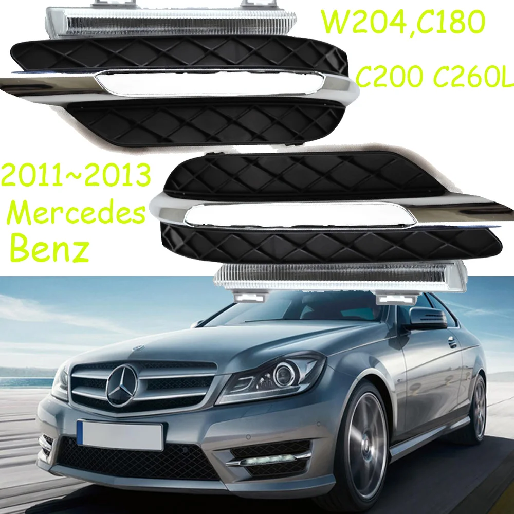 car accessories bumper headlight for Mercedes benz W204 daytime light 2011~2013 motor LED auto headlamp fog light C180 C200 C230