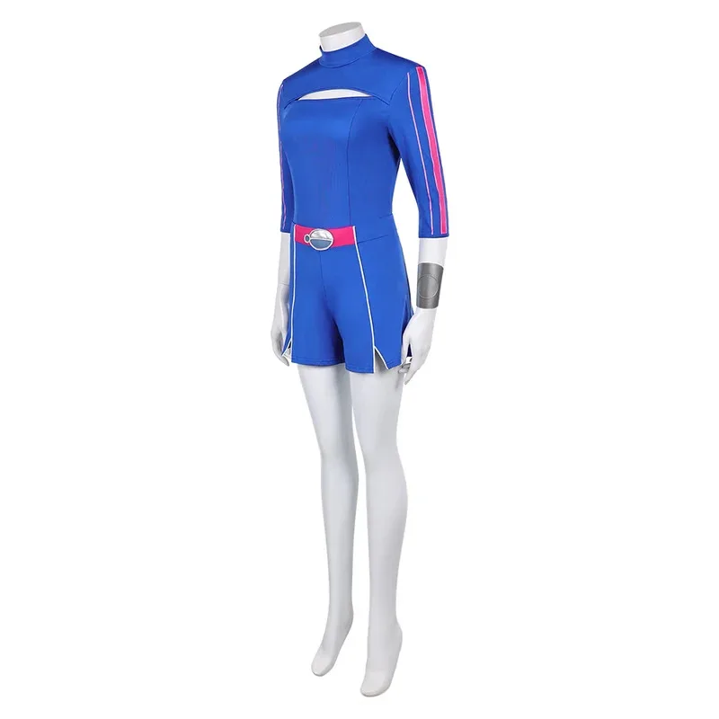 

asdh8@2025 TV Zombies Cosplay Addison Blue Top Pants Clothing Party Roleplay Costume Outfit Halloween Carnival Suits For Women A