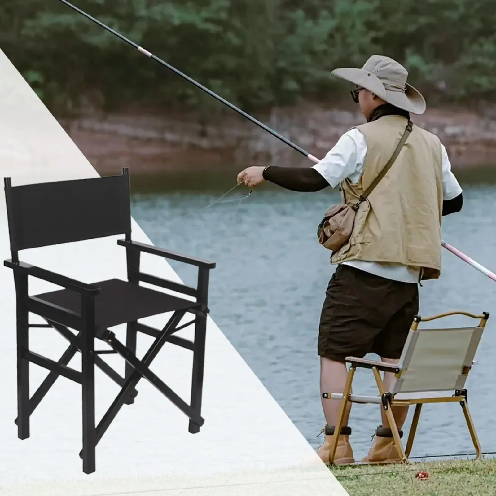 Director Chair Covers Foldable Lawn Seat Cover Soft Wear-resistant Chair Canvas For Beach Garden Camping RV Patio Makeup Park