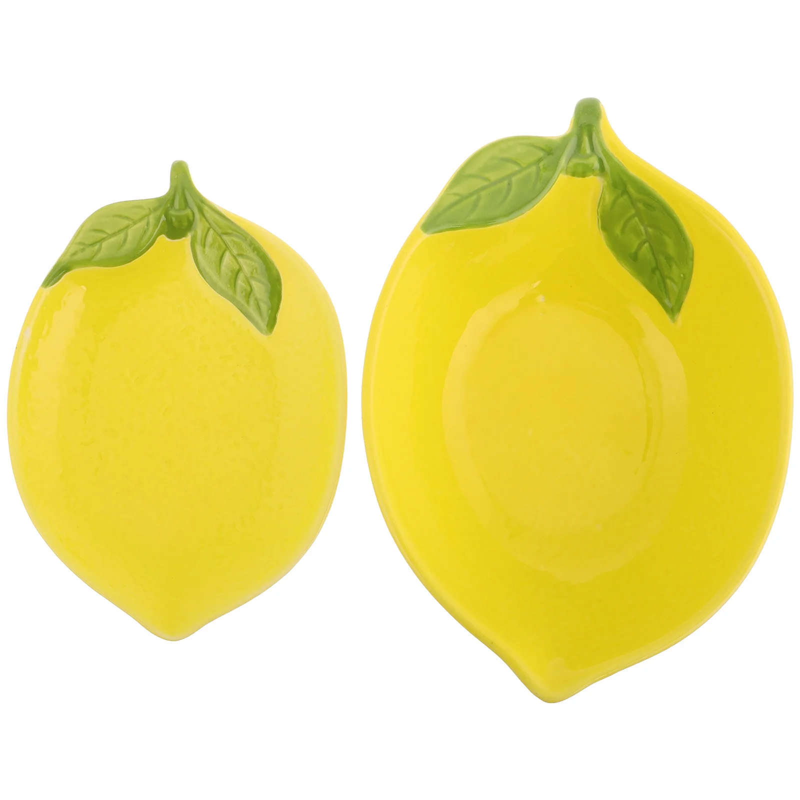 

2Pcs Lemon Shaped Ceramic Plate Bowl Creative Fruit Dessert Serving Set for Salad Snack Dry Fruit Pasta Oat Nut Appetizer