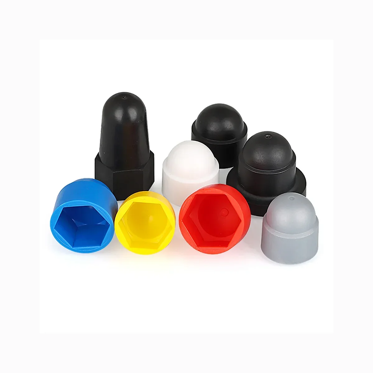 

Hexagonal Nut Plastic Decorative Protective Cover Screw With Edge Protective Cap Black White Red Blue