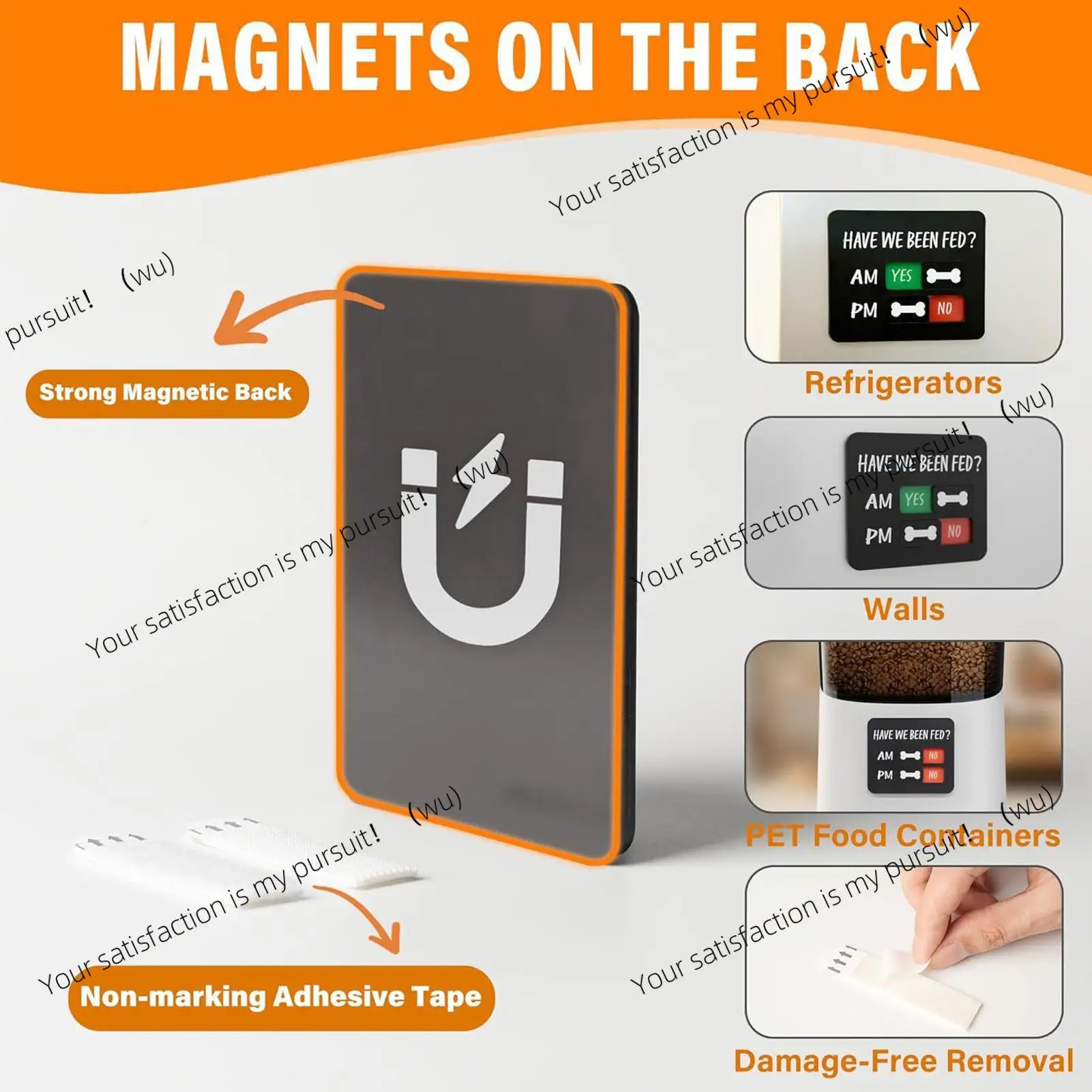 Dog Food Magnet Magnetic Prevent Overfeeding Chart 2-Meals Cat Feed Indication Charts for Food Home Apartment Kitchen Door Daily