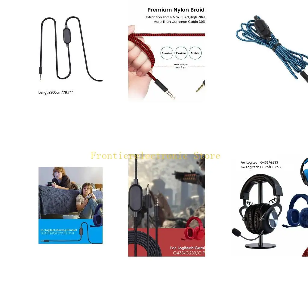 

G8DB Replacement Cord for GPRO X G233 G433 Headphone Braided Cable Wire