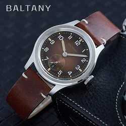 Baltany 39mm o sujo dúzia relógio militar safira calendário dial suíço luminoso 10atm aço inoxidável campo mecânico watche