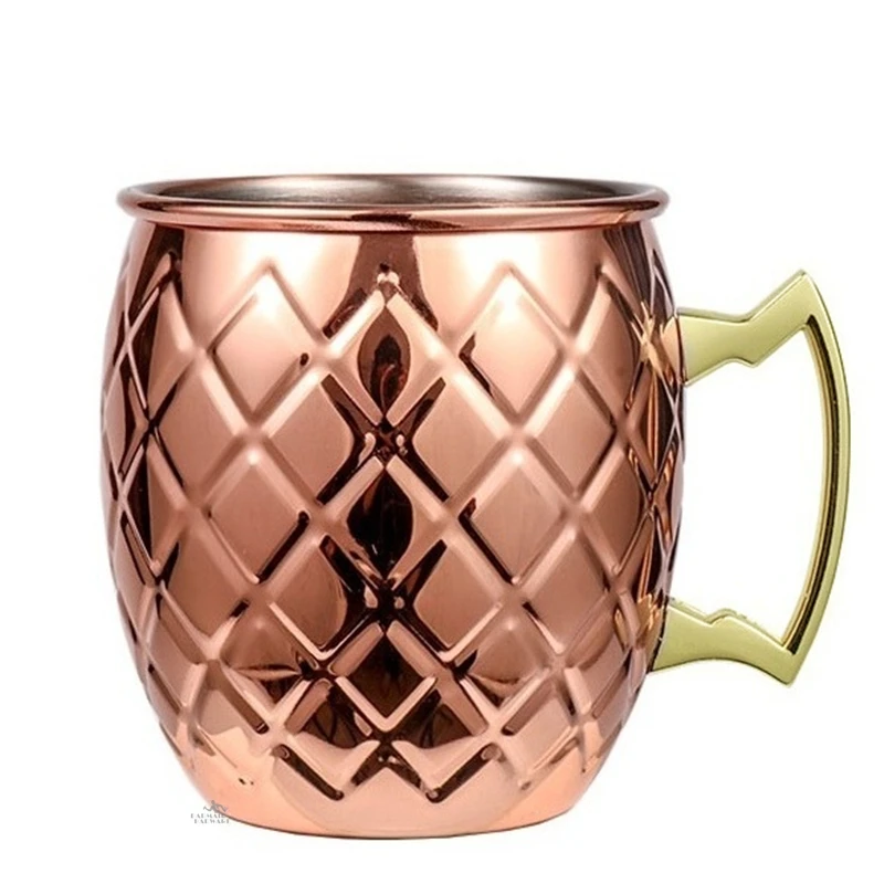 1PCS Cocktail Cup 550ml Hammered Copper Plated Moscow Mule Mug - Beer/Coffee Cup for Enhanced Flavor Experience Tazas Drinkware