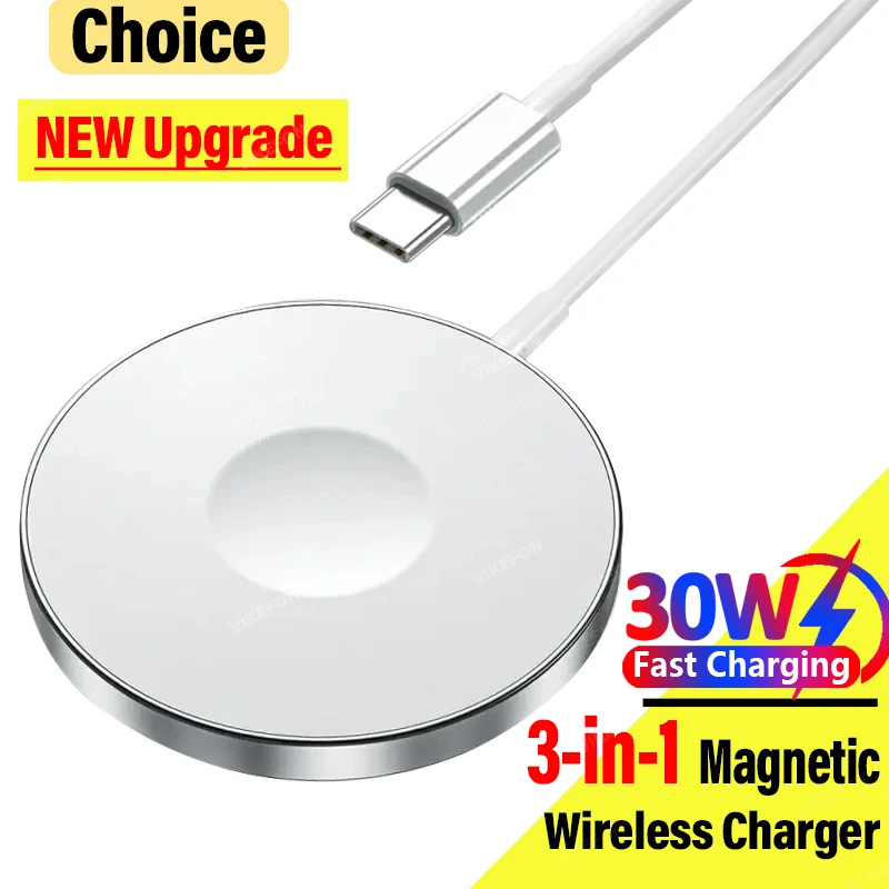 30W Fast Charger Original Magnetic Wireless Charging Device For iPhone 15 14 13 12 11 Pro Max Mini USB C 8 Plus XR MAX Airpods