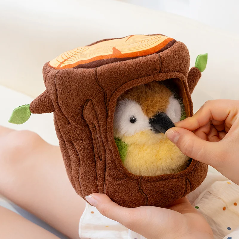 Nid d'oiseau créatif et réaliste, maison d'arbre, poupée en peluche, combinaison d'oiseau et de nid ou de feuilles, jouet en peluche, cadeau d'anniversaire pour garçons et filles, décor