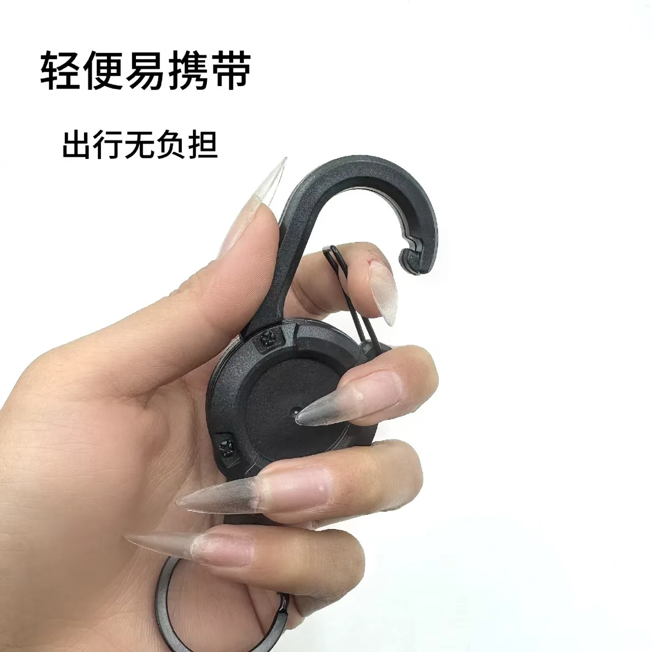 Outdoor Retractable Buckle Carabiner, Anti-lost Hand Rope, U-type Retractable Key Reel for Backpack Fishing Hiking