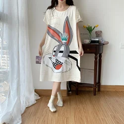 Women's Pure Cotton Long Sleeve Nightgown Loose Fit Sleepwear For Pregnant Women Suitable For Summer Spring Autumn