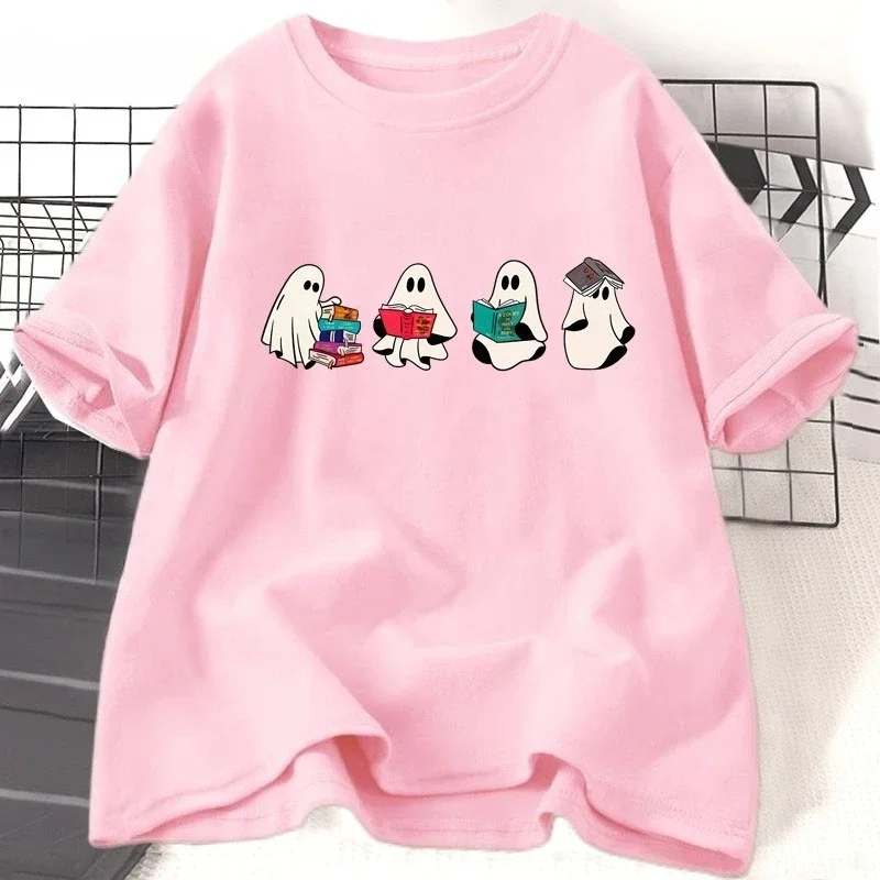 Cute Ghost Reading Acotar Book Spooky Book Club T-shirt Women Men Silly Ghost T Shirt Book SMJ Bookish Tshirt Retro Cotton Tees