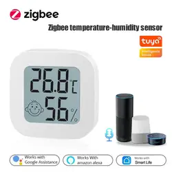 Zigbee Tuya LCD Digital Thermometer Hygrometer Indoor Room Electronic Temperature Humidity Meter Sensor Gauge Weather Station