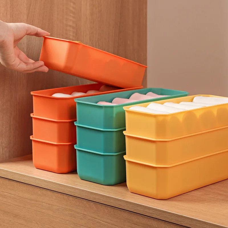 Plastic Stackable Drawers For Wardrobe Things Storage Items Box Grid 5 Desktop Organizer Cosmetics Underwear Baby Clothes Diaper