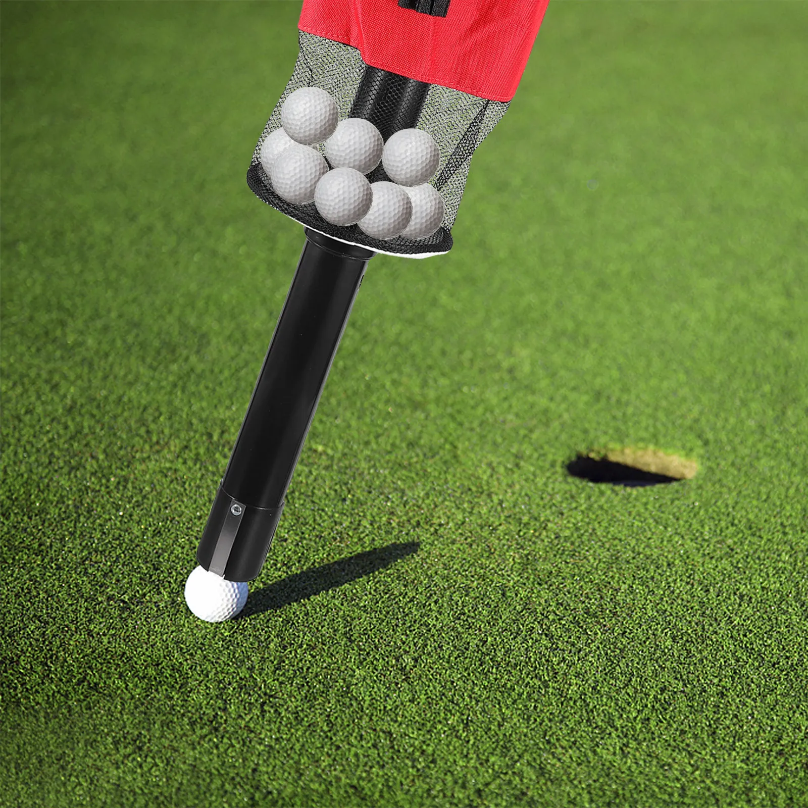 Golf Ball Picker Tube Collector Portable 2-Section Retriever Holds Up to 70 Balls Ergonomic Standing Design for Seniors Back