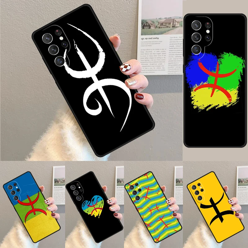 Cover For Samsung Galaxy S24 Ultra S21 S22 S8 S9 S10E Note 10 20 Plus FE S23 Amazigh Berber Flag Phone case Coque