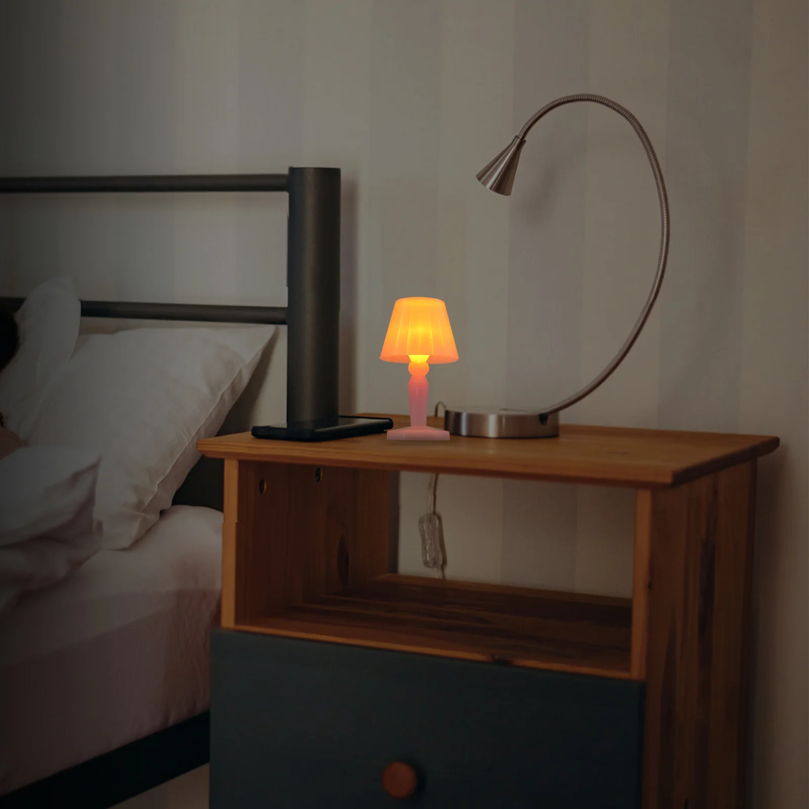 

Macaron Night Light Mini Table Lamp For Led Decor Bedroom Sand Table Accessory Miniature Ornament