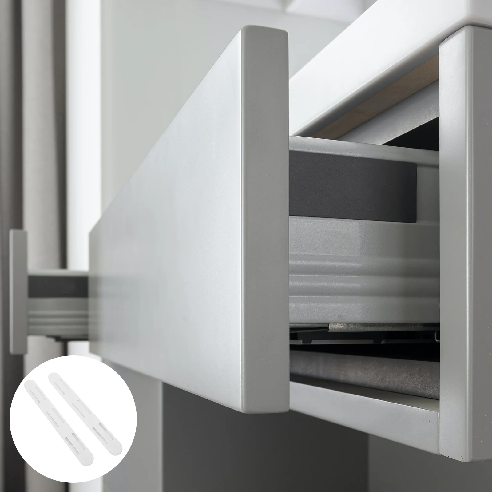 

2Pcs Multifunctional Drawer Slides Silent Under Cabinet Slides Smooth Slide Kitchen Bathroom Drawer Track Guides