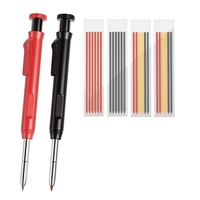 Mechanical Carpenter Pencils Set With Sharpener & 26 Refills For Construction, Solid Deep Hole Marker