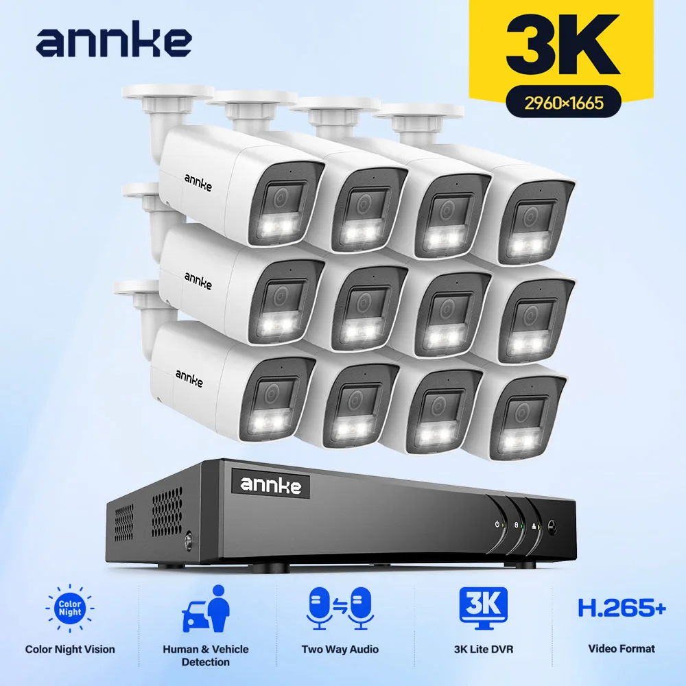 16 Channel 3K 5MP Security Camera System with DVR
