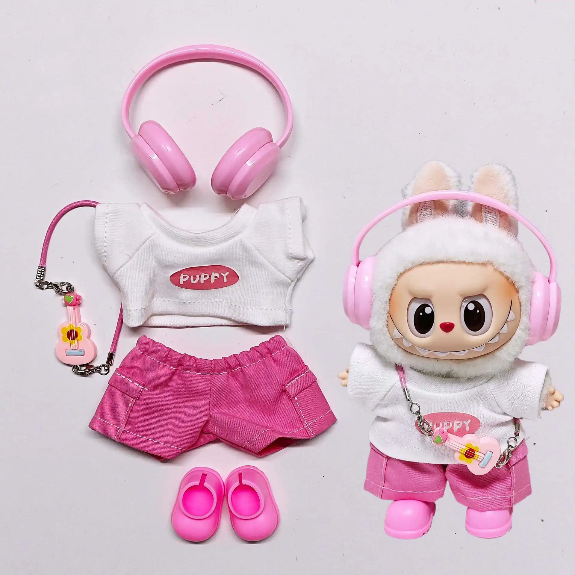 For Labubu Select High-quality Doll Clothing 15-17CM Casual Wear Set - 6-piece Set Labubu Universal Clothing