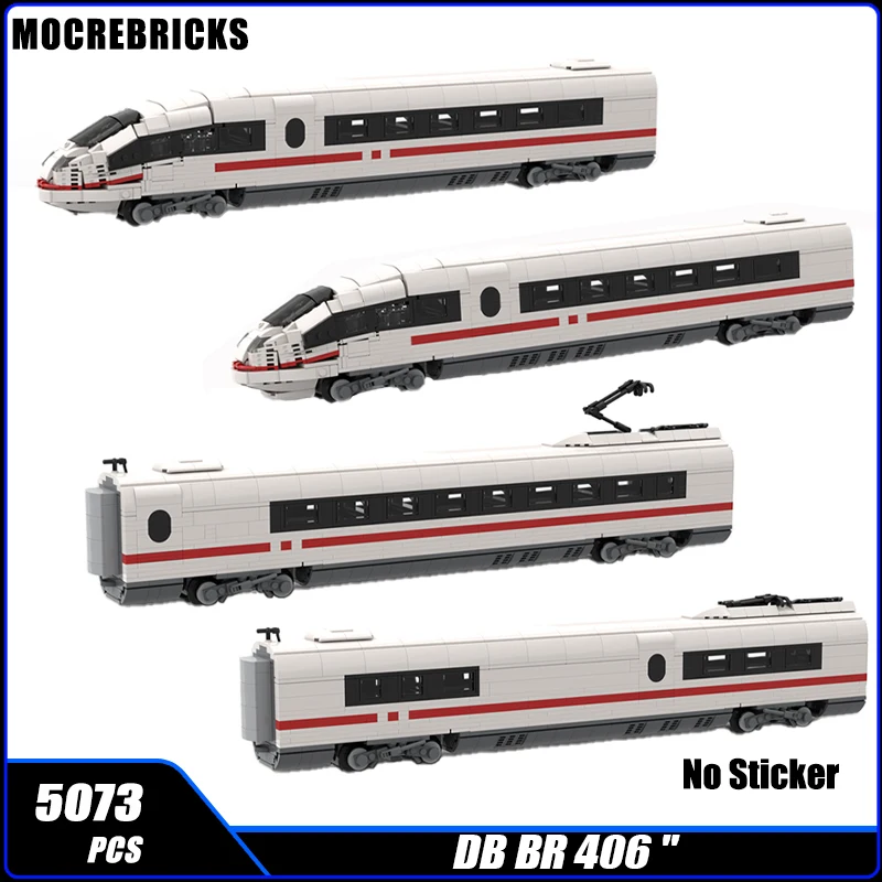 

High-speed Railway Electric Multiple Unit DB BR 406 Passenger Carriage Train MOC Building Block Assembly Model Kids Bricks Toys