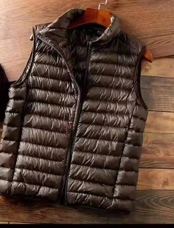 White Duck Down Padded Winter Ultra-Light Vest Men Sleeveless Jacket Slim  Waistcoat Warm Gilet Coats Big Size 5XL